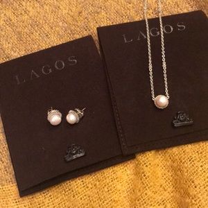 New Lagos necklace and earrings.  sterling silver